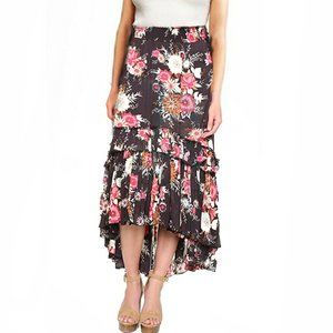 RARE Spell & the Gypsy Jagger Maxi Skirt Floral Black